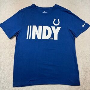 Nike T-Shirt Mens M Blue Indy Indianapolis Colts Graphic Tee Sporty NFL Football